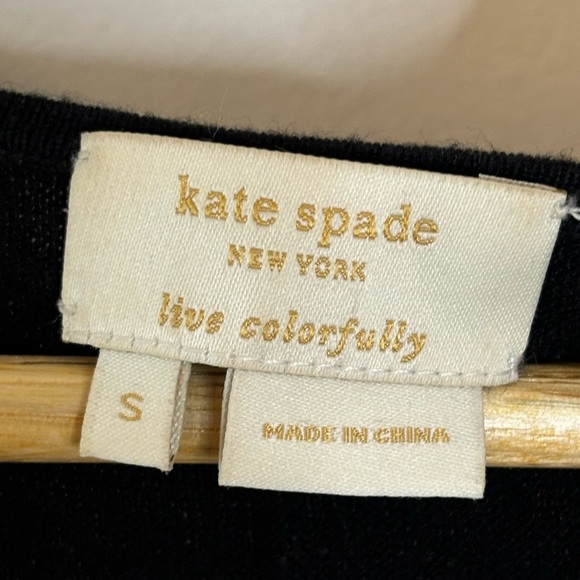 Kate Spade Black Rose Applique Cotton Knit Tank - Picture 3 of 9